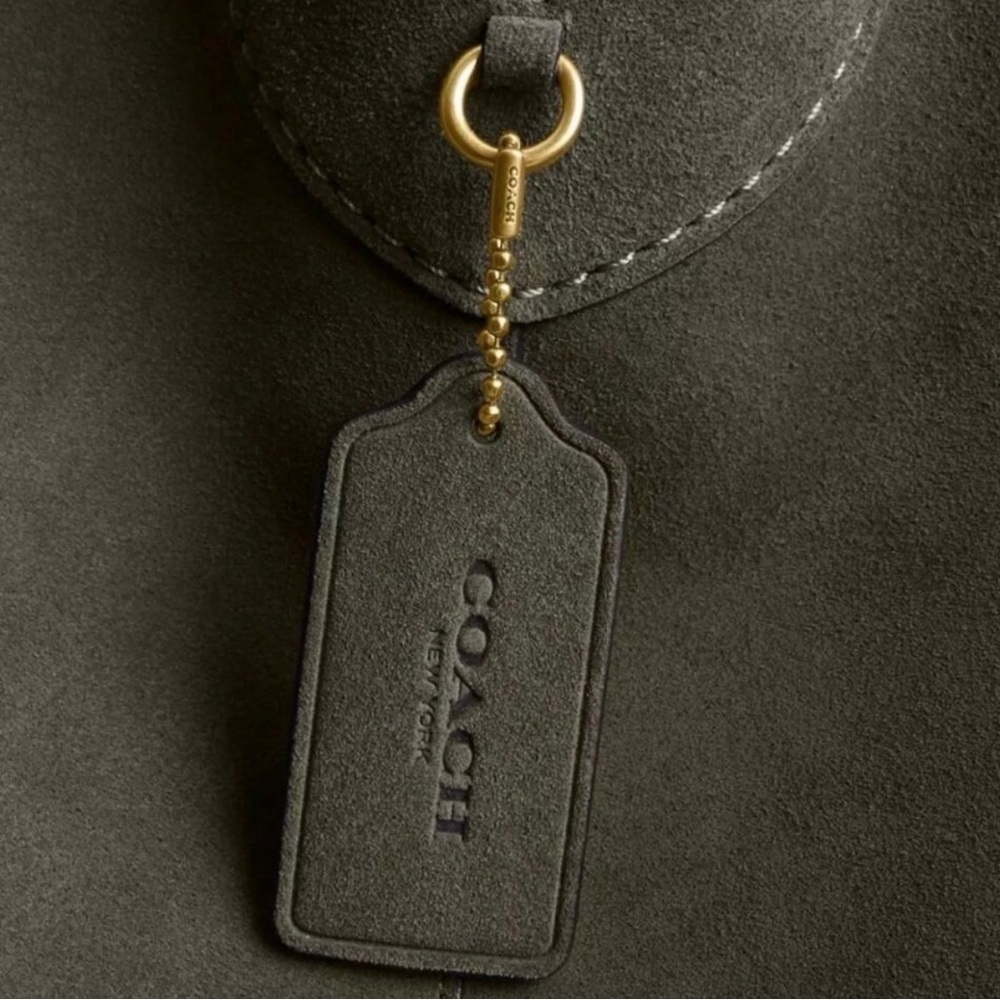 Coach Brooklyn Shoulder Bag 39 (Green Suede & Leather) - Picture 5 of 8